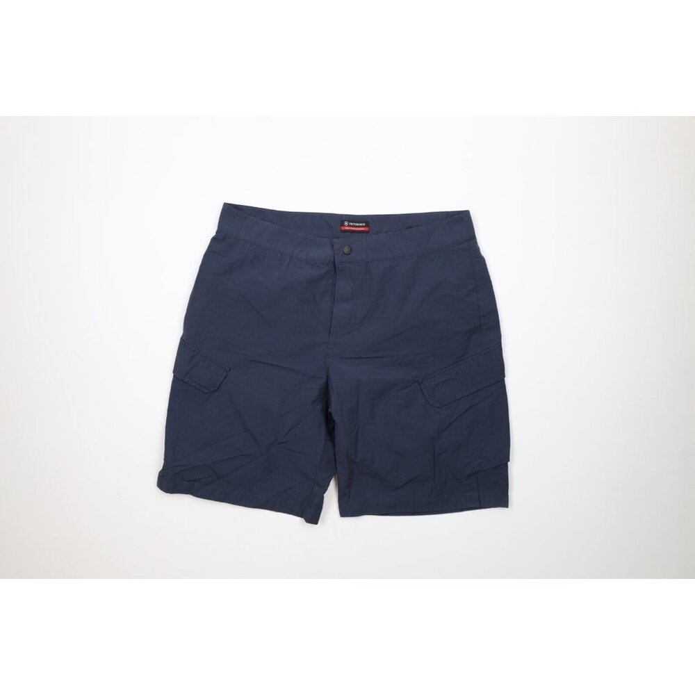 Victorinox Mens Size 32 Spell Out Lined Cargo Shorts Blue Polyester
